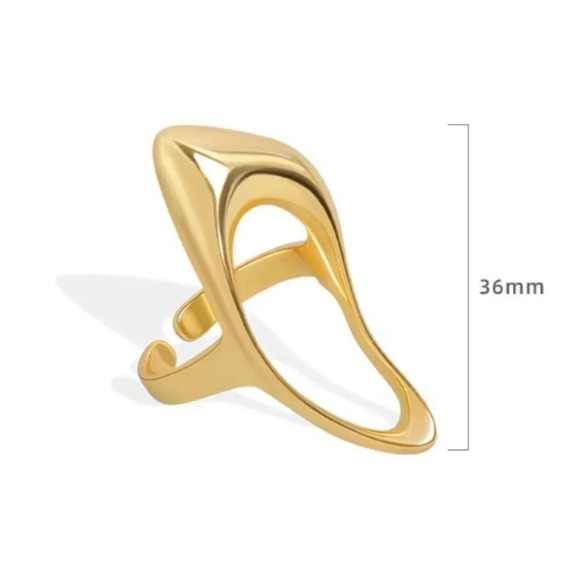 925 Sterling Silver Statement Ring Abstract Irregular Chunky Large Bold Ring - Picture 9 of 13